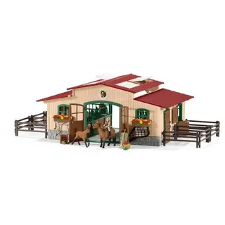 Schleich Farm World Stall mit Pferden und Zubehör 42195