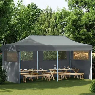 vidaXL Pop-Up Partyzelt mit Seitenwänden Faltbar 3 x 6 m Anthrazit - Grau