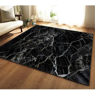 Schwarz Und Weiß Zebra Teppich - Waschbar, Rutschfest, Modern für Wohnzimmer, Kinderzimmer, Schlafzimmer - Deko Carpet 120 x 170 cm