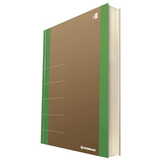 DONAU LIFE 1370001FSC-06 Notizbuch/ Notizblock kariert mit Organiser 80 Seiten, Softcover, Grün|Für Büro, Schule und Zuhause| als Tagebuch, Bullet Journal, Schreibheft| Stilvolles design| die FSC®