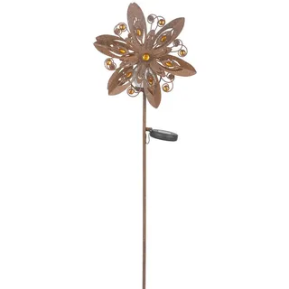 Ambia Garden Solarleuchte , Rostfarben , Metall, Kunststoff, Glas , 17.5x124x32 cm , mit Schalter , Dekoration, Gartendeko