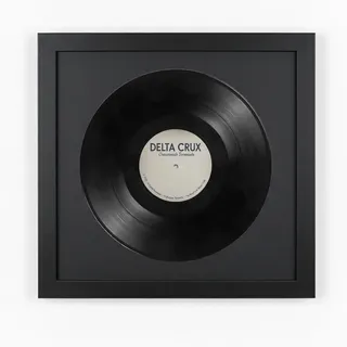 K-Möbel Schallplatten Rahmen modern Schwarz 40x40 cm 2er Set