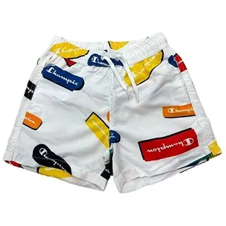 Champion Badehose Logo Allover Weiß M
