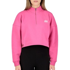 Alpha Industries Half Zip Sweater COS SL Wmn Sweatshirt für Damen Magenta