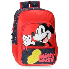 Disney Mickey Mouse Fashion Schulrucksack, anpassbar, mehrfarbig, 30 x 38 x 12 cm, Mikrofaser, 13,68 l, bunt, Schulrucksack, anpassbar an den Trolley