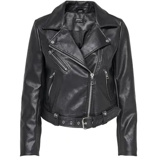ONLY Damen ONLVERA Faux Leather Biker CC OTW Jacke, Black, L