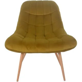 SalesFever Sessel XXL Samt/Holzoptik