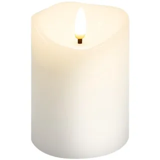 goobay LED-Echtwachskerze 7,5 x 10 cm weiß