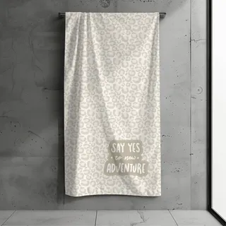 MTOnlinehandel Strandtuch XXL 100x200 cm – Weiches & Saugfähiges Badetuch im Leoparden-Design – Baumwolle & Mikrofaser Mix – Schnelltrocknend – Perfekt für Wellness, Strand, Pool- Geschenk