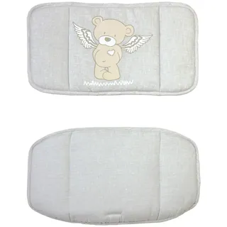 Roba Hochstuhl-Sitzverkleinerer 2-teilig Heartbreakerbär , Hellgrau , Textil , 27x59x43 cm , Babymöbel & Kindermöbel, Babyzimmer, Hochstühle