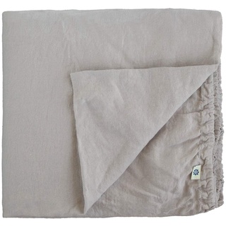 Linen & Cotton Weicher Griff Spannbettlaken Spannbetttuch Bettlaken mit Gummizug Alicia - 100% Leinen Gewaschen, Grau (180 x 200 cm) Laken Leintuch Betttuch Bettwäsche Bett Doppelbett Boxspringbett