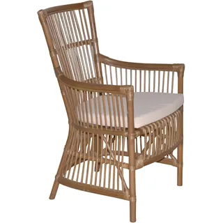 Hofmann Living And More Esszimmersessel, braun, B:55cm H:96cm T:62cm, Bezug 100% Polyester, HOFMANN LIVING AND MORE, Sessel, Esszimmersessel, Handgeflochten, mit und ohne Sitzkissen lieferbar