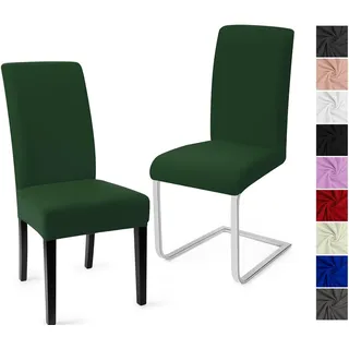 Stuhlhussen 2er Set Stuhlbezüge Moderne Stretch Stuhlhussen Universal Husse Abnehmbare Stuhlbezug Waschbarer Abdeckung Esszimmer Dekoration Spannbezug,für Hotel und Hochzeit Partys(2er Set, Grün)-C