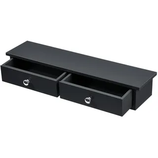 [en.casa] Wandregal 15 x 10 x 60 cm Schwarz