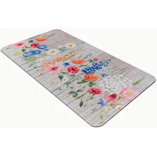 Comart - Küchenteppich Austin – wasserdicht – rutschfest – schmutzabweisend – maschinenwaschbar – Läufer aus Polyester – für Flur und Küche – Made in Italy – Frühlingsblumen – 50 x 100 cm