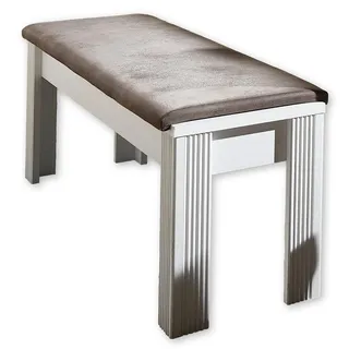 Stella Trading JASMIN Sitzbank in Pinie hell - Esszimmerbank in Leder-Optik für Ihren Wohn- & Essbereich im Landhausstil - 126 x 48 x 41 cm (B/H/T)