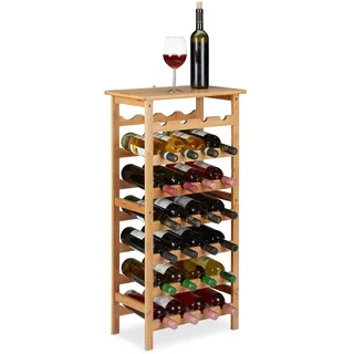 Relaxdays Weinregal 28 Flaschen 94 x 47 x 29 cm Natur