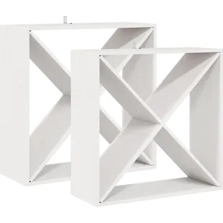 vidaXL Weinregal 2 pcs Weiß 62 x 25 x 62 cm Massives Kiefernholz - Weiß