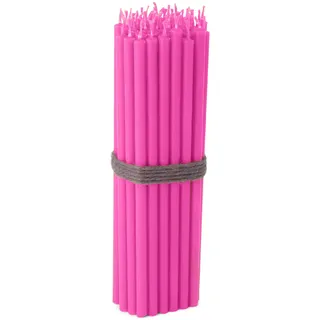 NKlaus - 50x Stabkerzen rosa Rußfrei Tropffrei dünn L 16cm Premium Paraffinwachs 36120