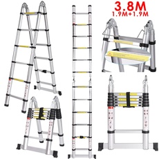 5 M Teleskopleiter Auszeihleiter aus Hochwertigem Aluminium Leiter Aluleiter Mehrzweckleiter Teleskop Design bis 150 Kg Belastbar (5 M 2.5+2.5)