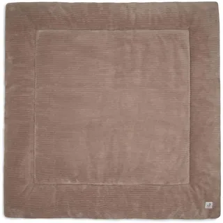 Jollein Krabbeldecke für Baby – Cloudy Rib – Milky Coffee – Laufgittereinlage – 100x100 cm – OEKO-TEX Zertifiziert – Spieldecke Baby