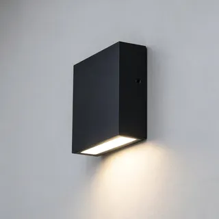 LUTEC Outdoor LED Modern Wall Light, Aluminium Anti-Rost Außen Innen Wandlampe, 3000K Warm Weiß, Down Light Außenwand Laterne, Wasserdicht für Haustür, Terrasse, Garten, Schlafzimmer (schwarz)