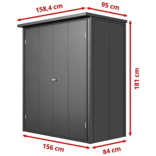 gfp garten- & freizeitprofi Geräteschrank 1,56 x 0,84 m Grau