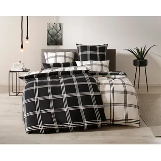 otto home my home Wendebettwäsche »Karo« 2 Stk., tlg. karierte Bettwäsche, aus Baumwolle, Bettwäsche mit Wendeoptik, schwarz