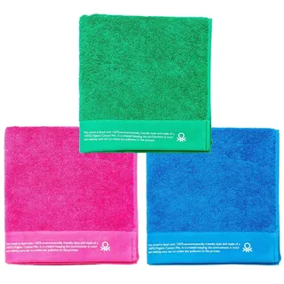 Benetton 50x90 Cm Handtuch 3 Einheiten - Blue / Pink / Green - One Size