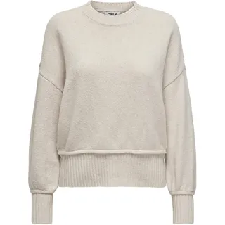 ONLY Damen Onlhazel Ls O-Neck Bf KNT, Pumice Stone/Detail:Melange, L