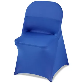 Vevor Stuhlhussen Stuhlbezug Stretch 50 Stk. waschbarer & abnehmbarer Stuhlüberzug aus Polyester-Spandex für Hochzeitsfeiern Esszimmerbankette, passend für Klappstühle (45 x 46 x 77 cm) Blau