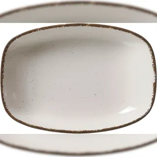 Ritzenhoff & Breker Tief Teller 23,5x16 cm beige/weiß