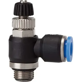 Drosselrückschlagventil Blaue Serie, Abluftdros. G1/8 a. Schlauch-Ø 6 RIEGLER