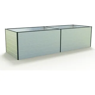 GFP Aluminium Hochbeet KINGSIZE DANIELA - 297 x 77 x 77 cm - Alu natur, Stecksystem, langlebig - Silber