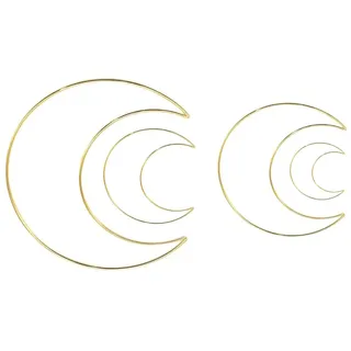 LEEQBCR 4-teiliger goldener Metallring Spitze Blume Creolen Ring Kranz Hochzeitsdekoration, Traumfänger und Basteln (Golden Moon)