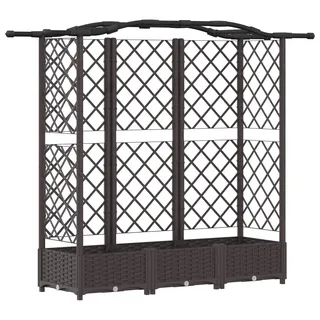 vidaXL Hochbeet mit Rankgitter und Dach Braun 163 x 40 x 126 cm PP - Braun