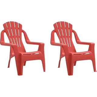 vidaXL Kinder-Gartenstühle 2 Stk. Rot 37x34x44 cm PP Holzoptik - Rot