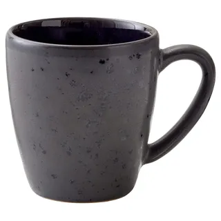 BITZ Becher, Kleiner Kaffeebecher aus Steingut, 19 cl, Schwarz/Dunkelblau