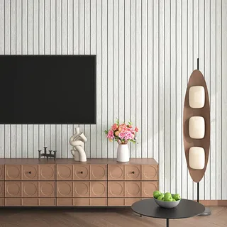 Livelynine Dicke Tapete Selbstklebend Holzoptik Weiß Wandpaneele Selbstklebend Holz Weiß Landhaus 30CMx5M Holzpaneele Wand Selbstklebende Wohnzimmer Flur Paneele Wand Holz 3D für Büro Gewerbe Decken