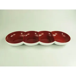 TUPPERWARE Allegra Perle Servierschalenquartett Servierschale rot-weiß 9768