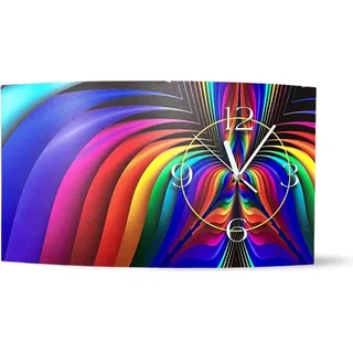 Digital Designer Art psychodelisch Designer Wanduhr modernes Wanduhren Design leise kein ticken DIXTIME 3DS-0366 - Rosa