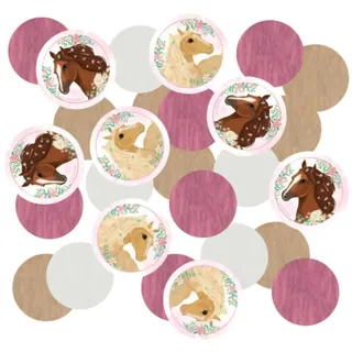 Amscan 9909879 - Konfetti Pferd, 14 Gramm, Streudeko aus Papier, Tisch-Dekoration, Kinder-Geburtstag, Karneval, Motto-Party, 5 x 110 x 155 millimetres
