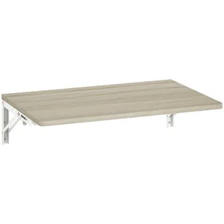 Homcom Wandklapptisch Platzsparender Schreibtisch 60x40cm Eiche , Eichefarben , Holzwerkstoff , Rechteckig , 40x16x60 cm , Esszimmer, Esstische