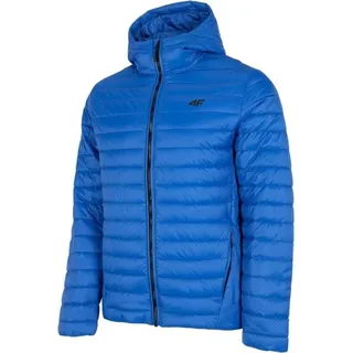 4F Herren Steppjacke Daunenjacke Warme Jacke mit Kapuze Winddicht Herbst Winter Blau S - Blau
