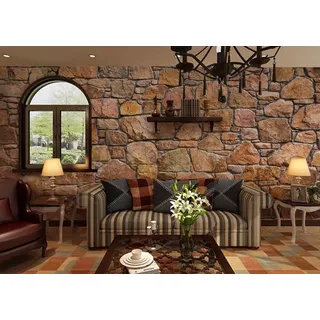 skdhlifpj Fototapete 3d Effekt Land Altes Schloss Textur Stein 350cmx245cm | Retro Nostalgische Wohnzimmer Schlafzimmer Bar Gasthaus Tapete Hintergrund Wand Wandbelag, Wandbild