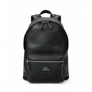 Polo Ralph Lauren für Herren. 405962456001 Rucksack aus genarbtem Leder schwarz (OSFA), Lässig