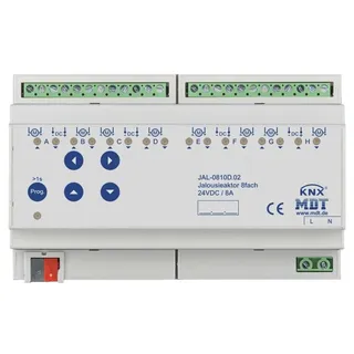 MDT Jalousieaktor JAL 8-fach, 8TE REG, 8A, 24V/180W, Schaltaktor (JAL-0810D.02)