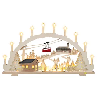 Tietze Erzgebirgsdegn LED Schwibbogen »mit Vorbeleuchtung Fichtelberg exklusiv«