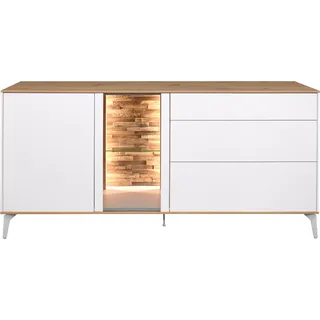 Mäusbacher Lowboard Faro Lowboard B 169 cm, inkl.Beleuchtung, Push to open, Metallfüße