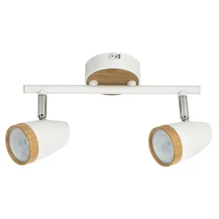 Spotleuchte Schienensystem Karen aus Metall u. Kunststoff weiß/ Buche L:15cm B:25,5cm H:8cm - Weiß